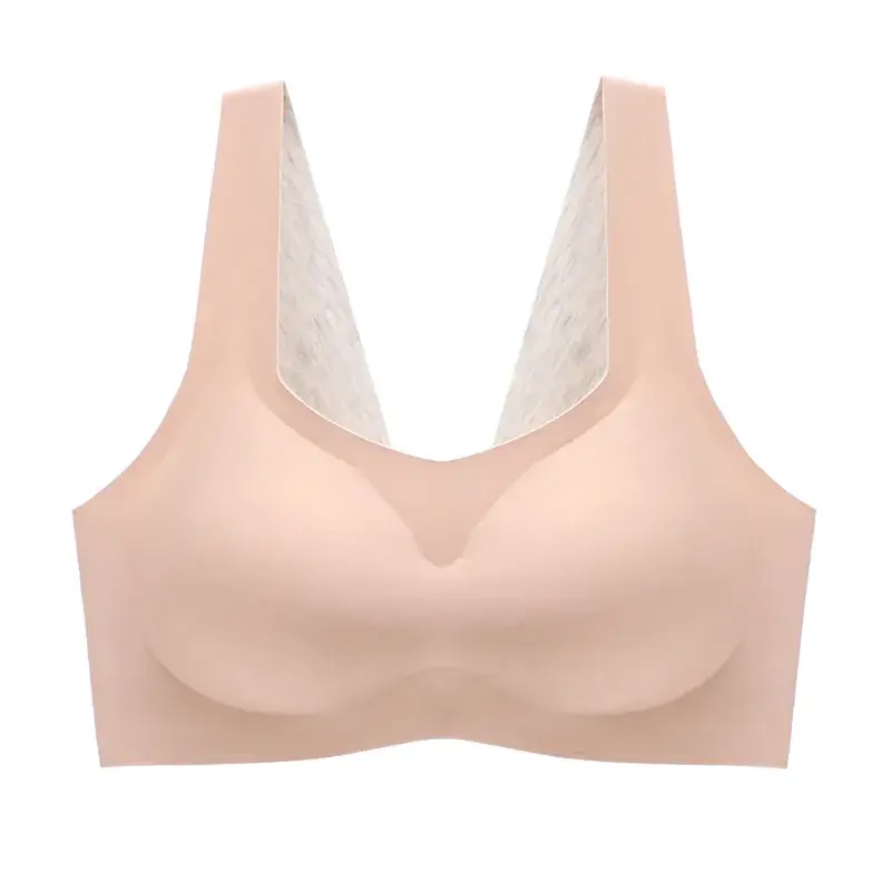 Wireless Push-Up Bra with Built-In Pads, Skin-Friendly, Blue - Image 2