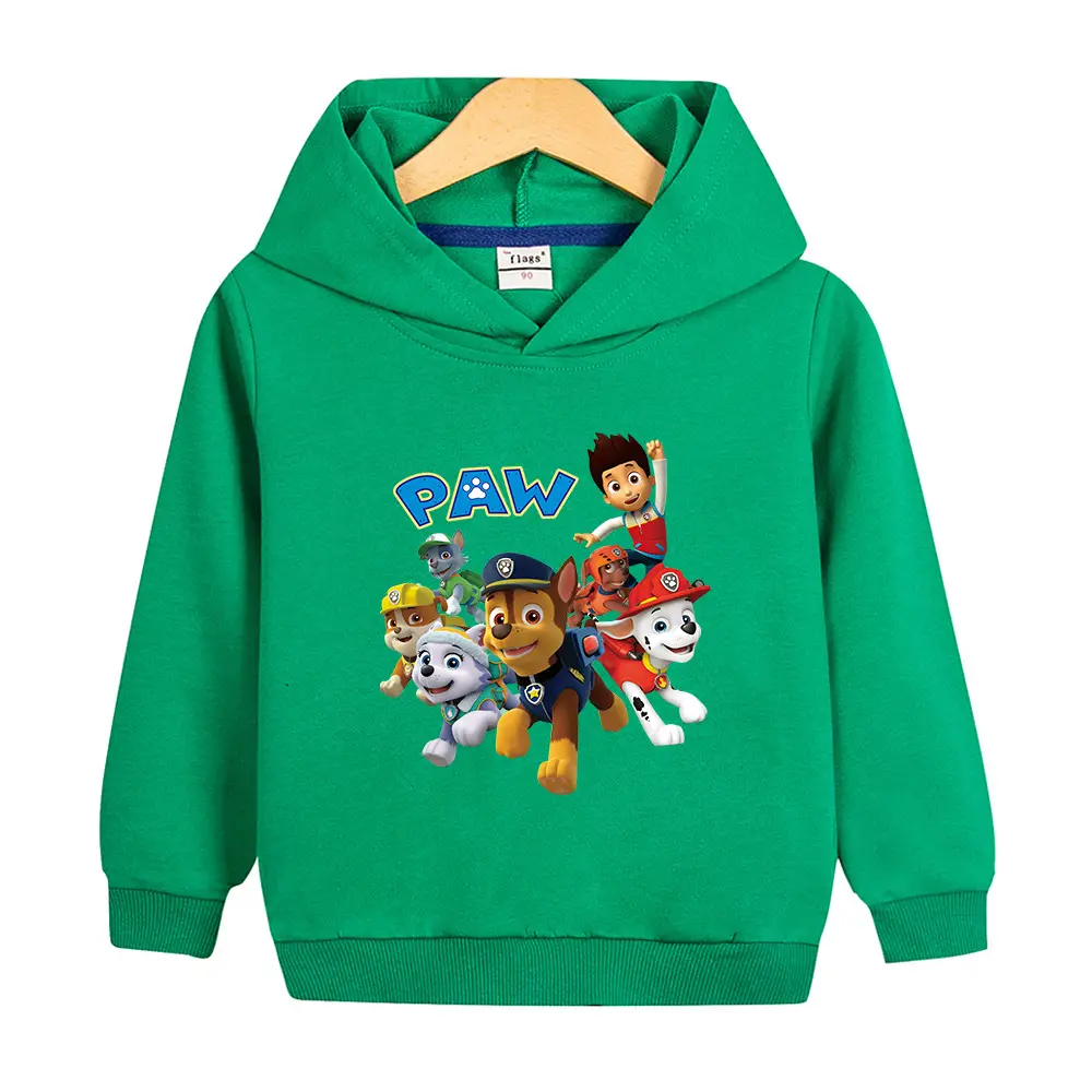Wangwang Paw Boys Hooded Sweatshirt Orange - Image 11