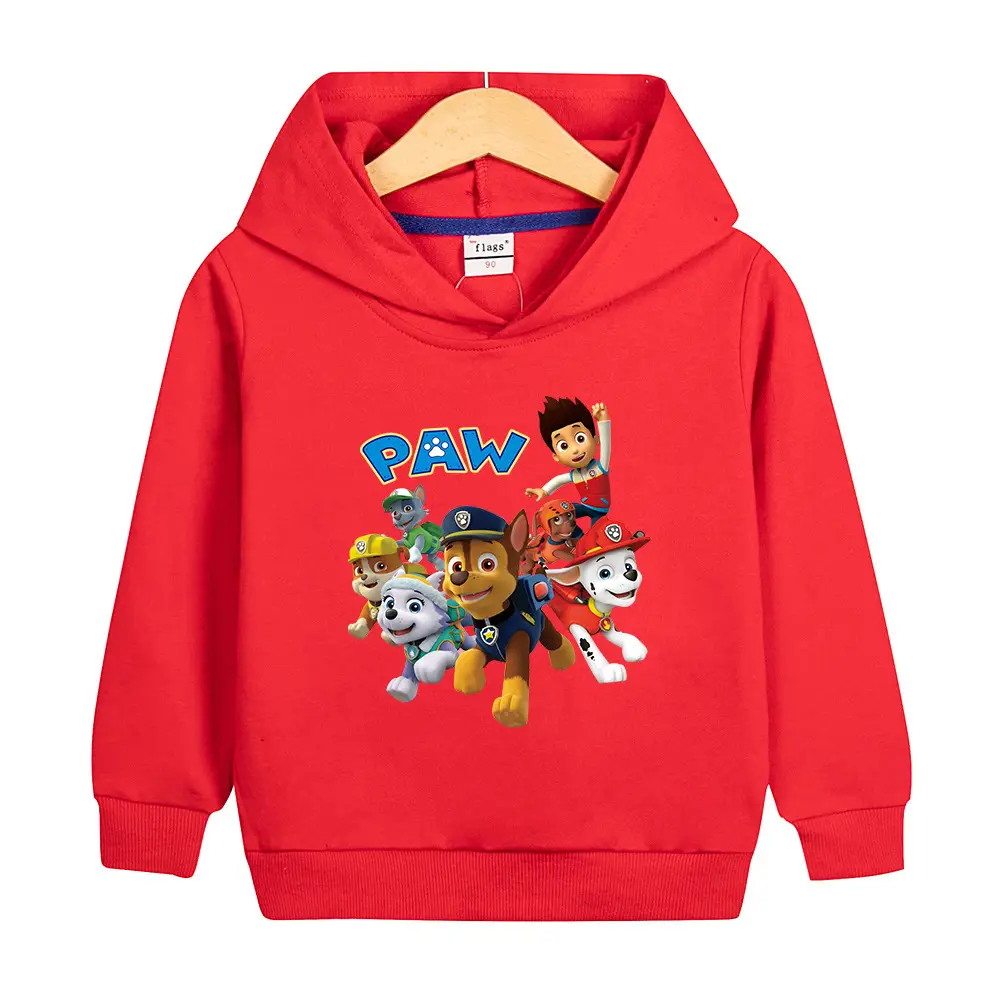 Wangwang Paw Boys Hooded Sweatshirt Orange - Image 4