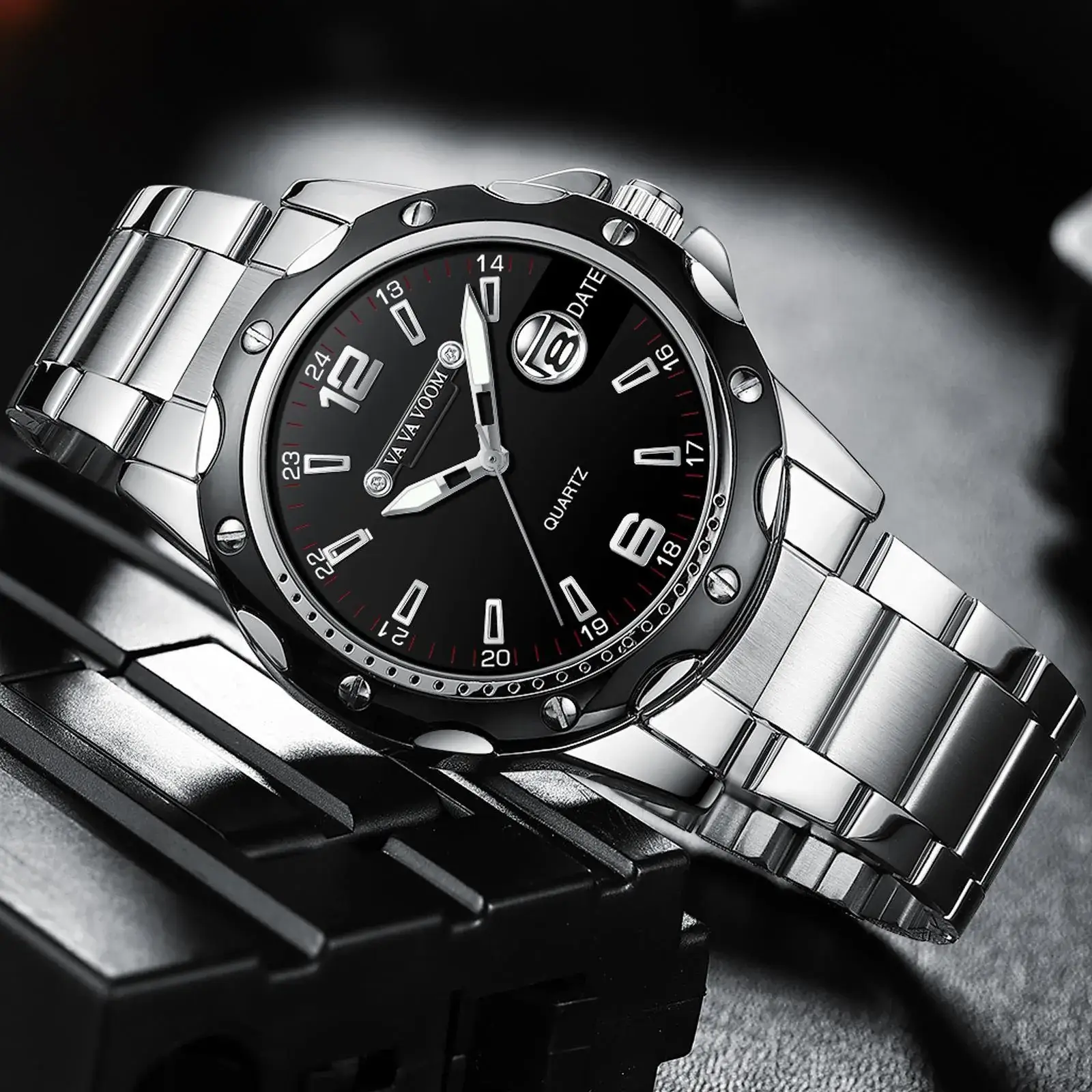 Vavvoom Men's Quartz Stainless Steel Calendar Watch - Image 5