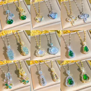 Gold Cat's Eye Four Leaf Clover Necklace for Women — feature 17