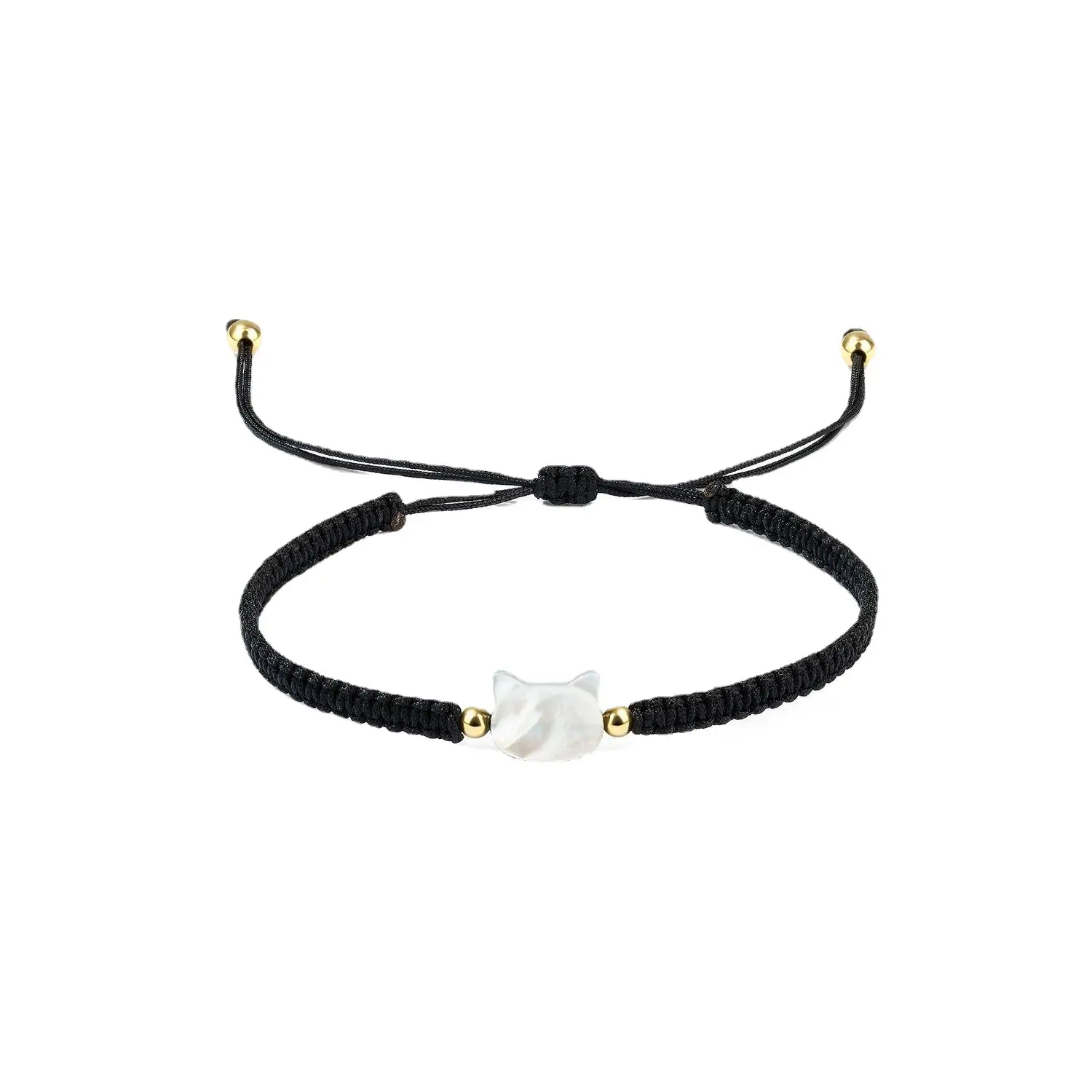New Black & White Cat Braided Bracelet for Couples