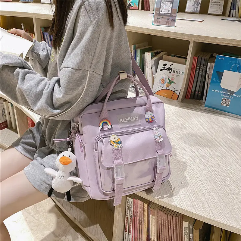 Japanese Style Light Blue Multi-Function Shoulder Bag for Girls - Image 6