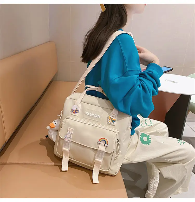 Japanese Style Light Blue Multi-Function Shoulder Bag for Girls — feature 15