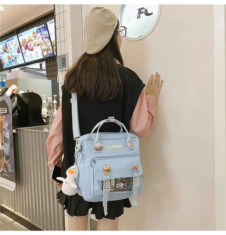 Japanese Style Light Blue Multi-Function Shoulder Bag for Girls — feature 16