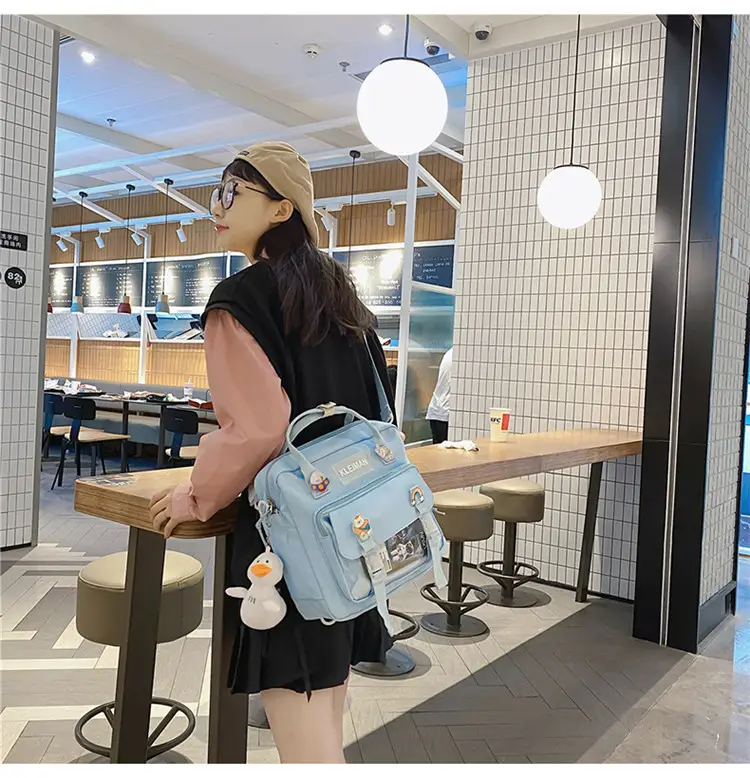Japanese Style Light Blue Multi-Function Shoulder Bag for Girls — feature 17