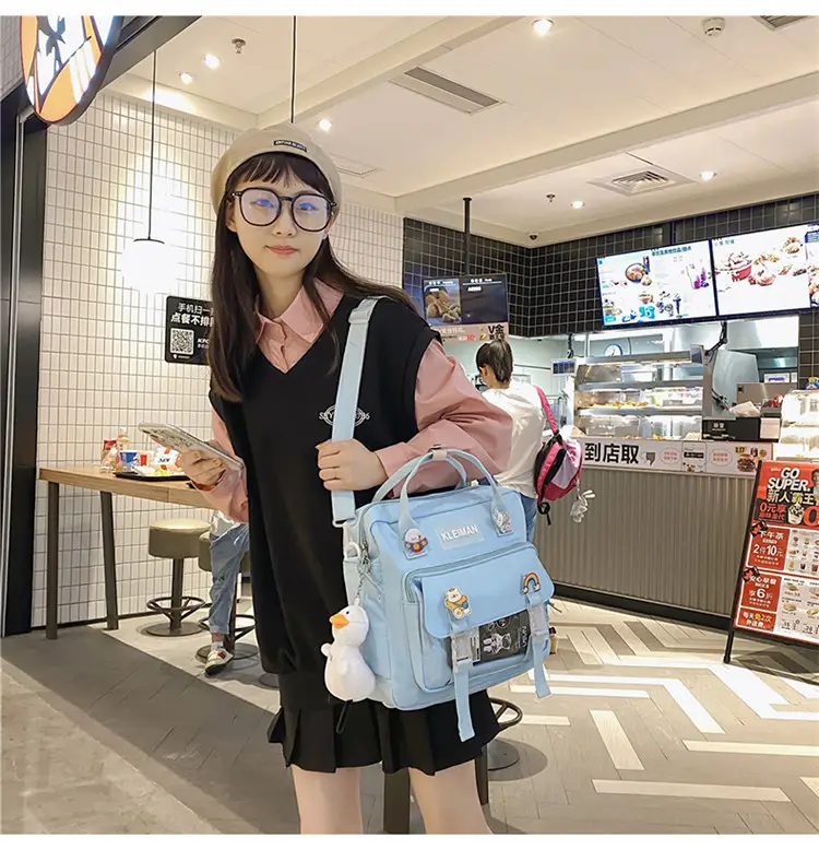 Japanese Style Light Blue Multi-Function Shoulder Bag for Girls — feature 18