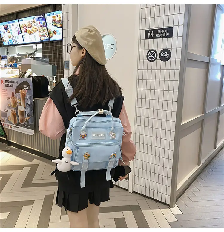 Japanese Style Light Blue Multi-Function Shoulder Bag for Girls — feature 19
