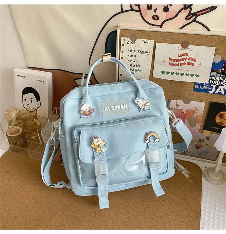 Japanese Style Light Blue Multi-Function Shoulder Bag for Girls — feature 21