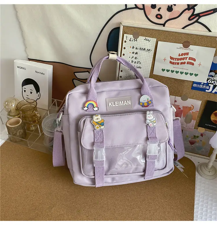 Japanese Style Light Blue Multi-Function Shoulder Bag for Girls — feature 24