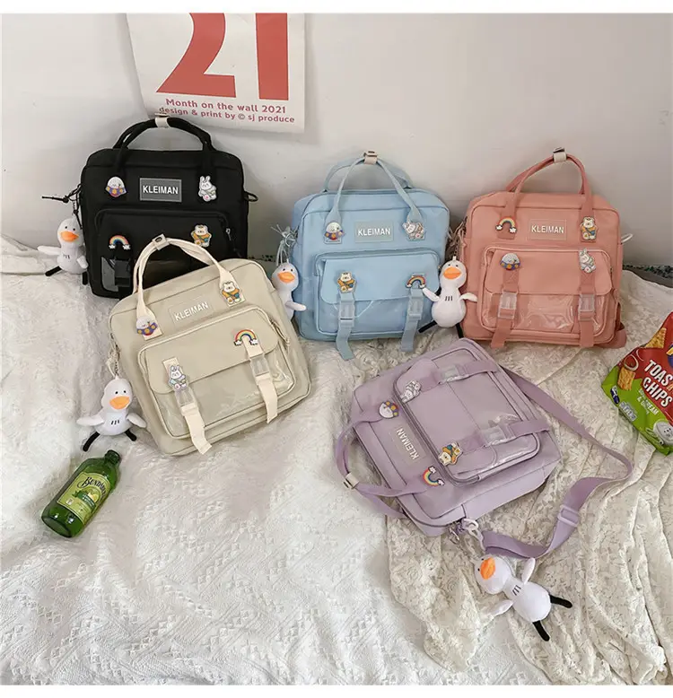 Japanese Style Light Blue Multi-Function Shoulder Bag for Girls — feature 25