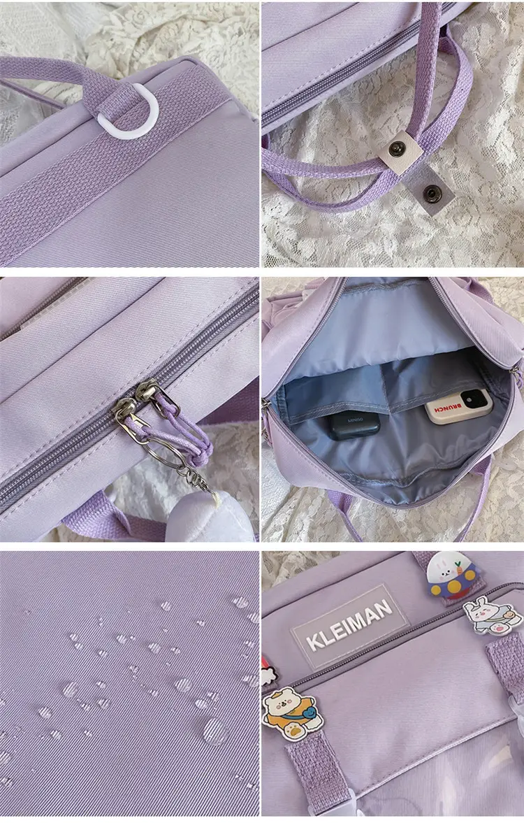 Japanese Style Light Blue Multi-Function Shoulder Bag for Girls — feature 5
