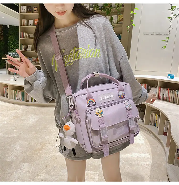 Japanese Style Light Blue Multi-Function Shoulder Bag for Girls — feature 9