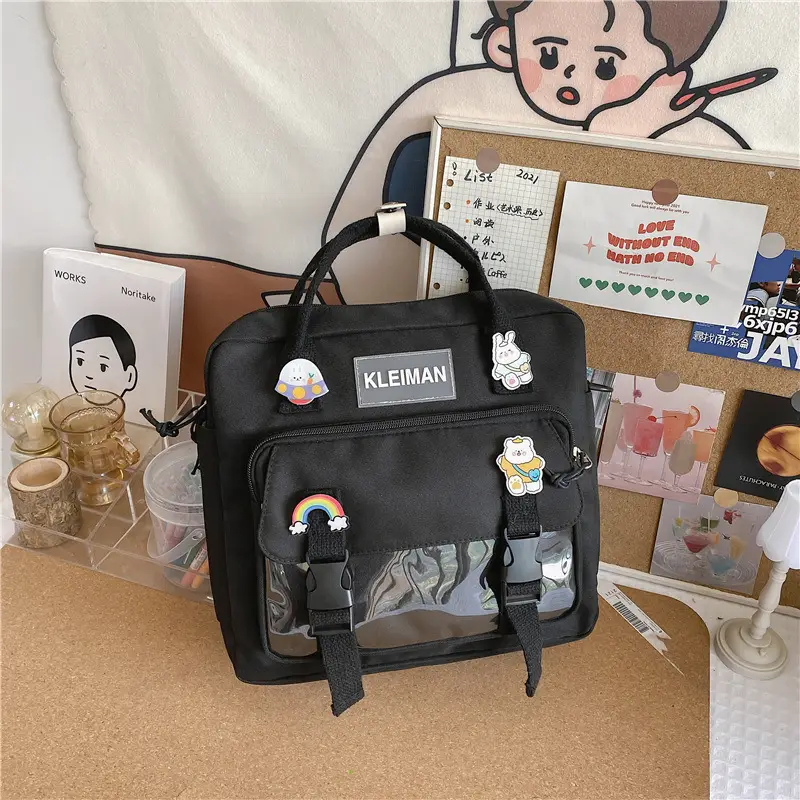 Japanese Style Light Blue Multi-Function Shoulder Bag for Girls - Image 4