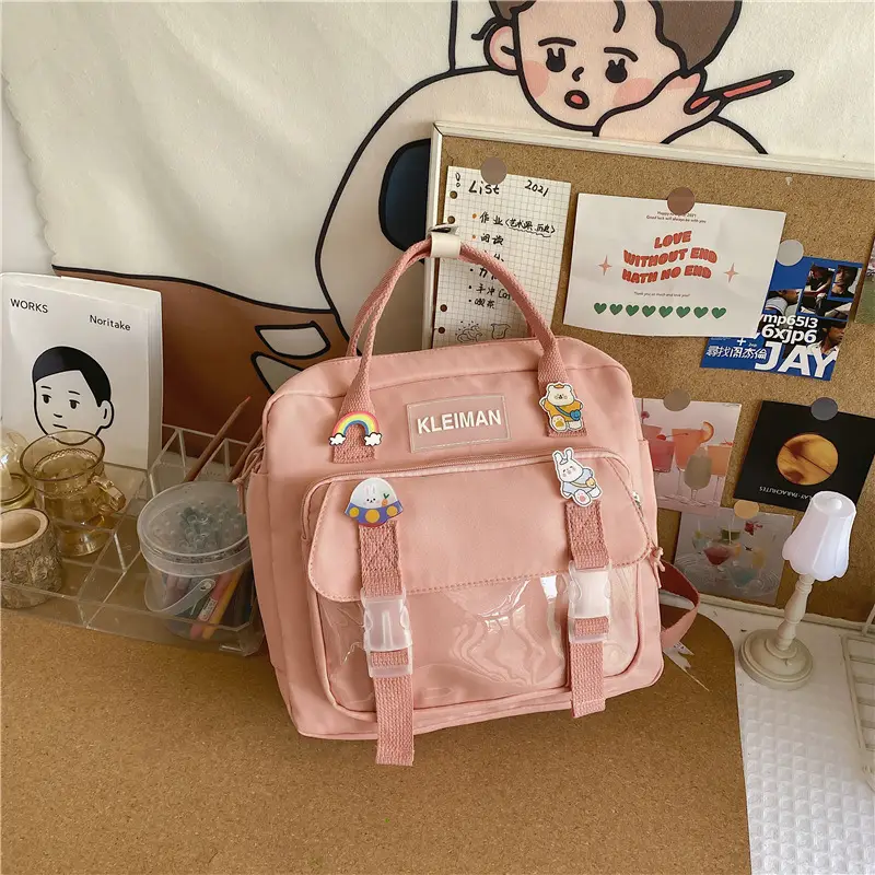 Japanese Style Light Blue Multi-Function Shoulder Bag for Girls - Image 5