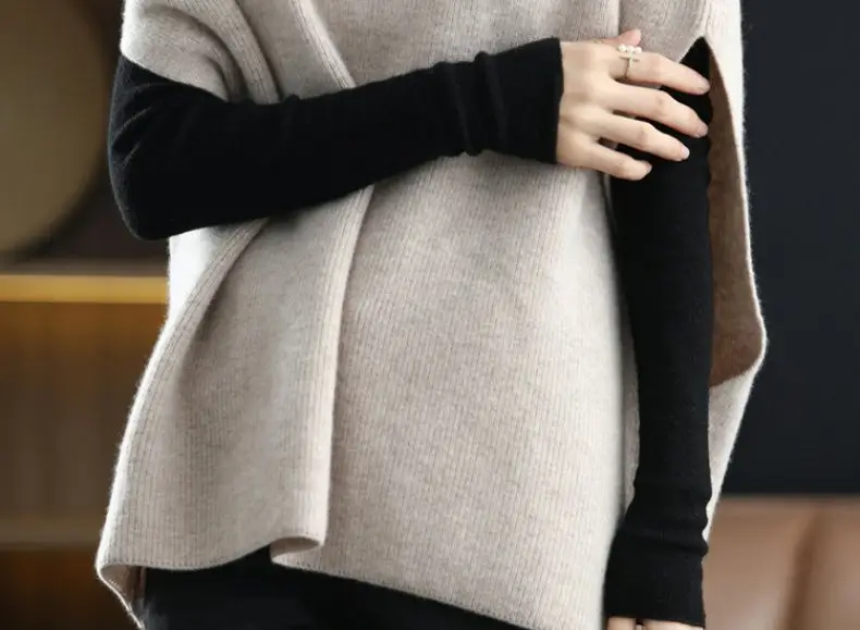 Spring & Autumn Clip Vest Vesting Plus Size Knitted Waistcoat — feature 17