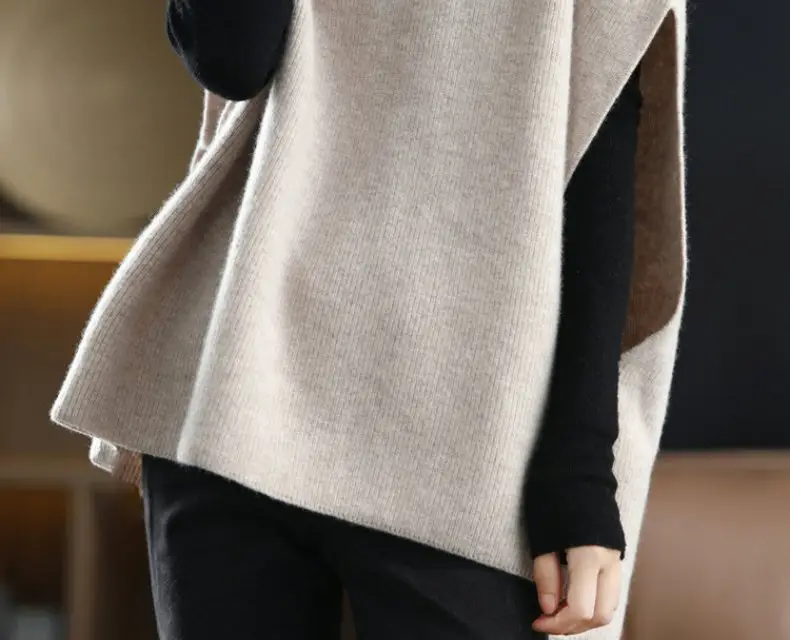 Spring & Autumn Clip Vest Vesting Plus Size Knitted Waistcoat — feature 19