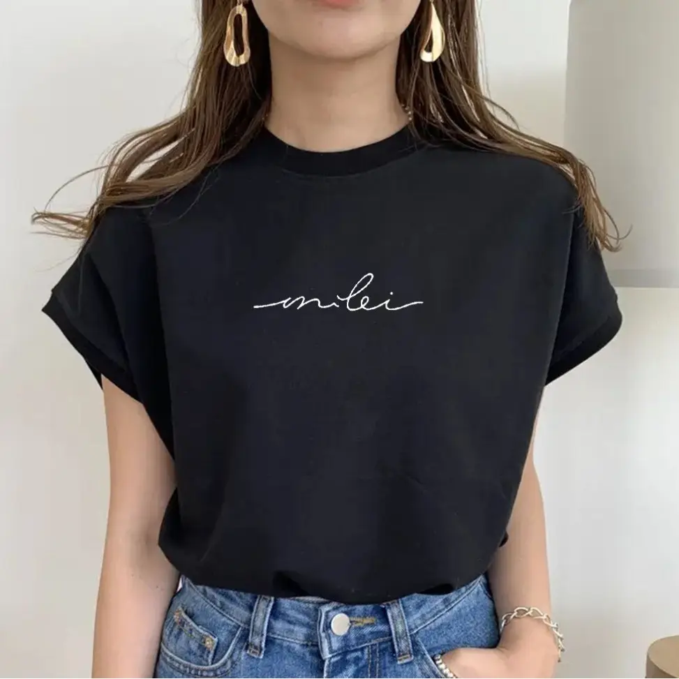 Women Printed White T-Shirt Loose Fit Summer Wear - Image 5