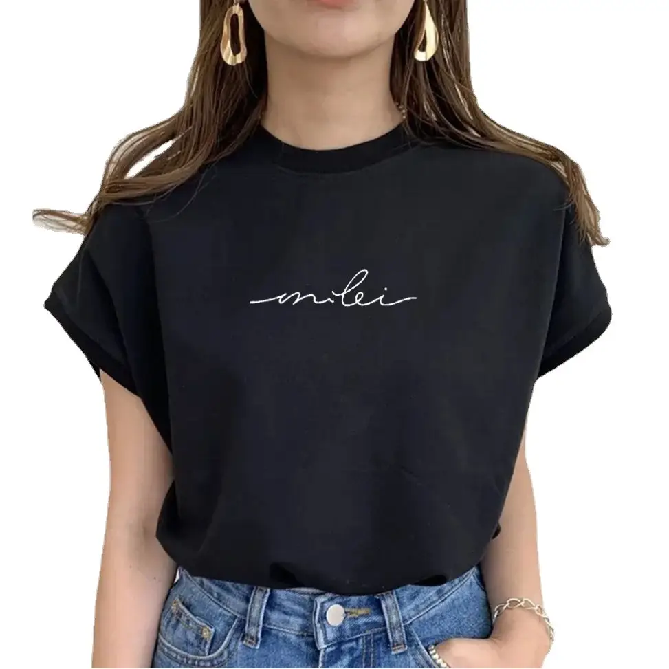 Women Printed White T-Shirt Loose Fit Summer Wear - Image 7