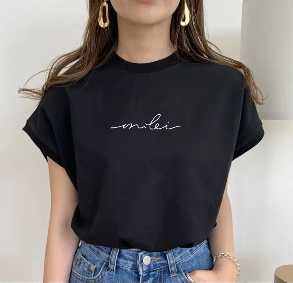 Women Printed White T-Shirt Loose Fit Summer Wear - Image 2