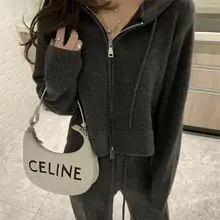 Women V-Neck Knit Sweater Pink 2023 — feature 13