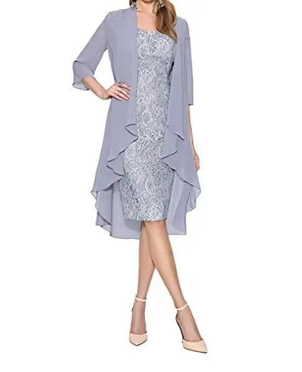 Lace Chiffon Midi Dress S-5XL Solid Color - Image 4