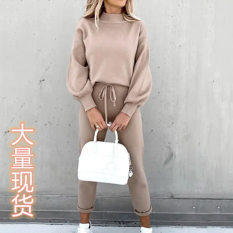 2022 Fleece Sweatshirt Suit Grey High Collar Long Sleeve - Image 6