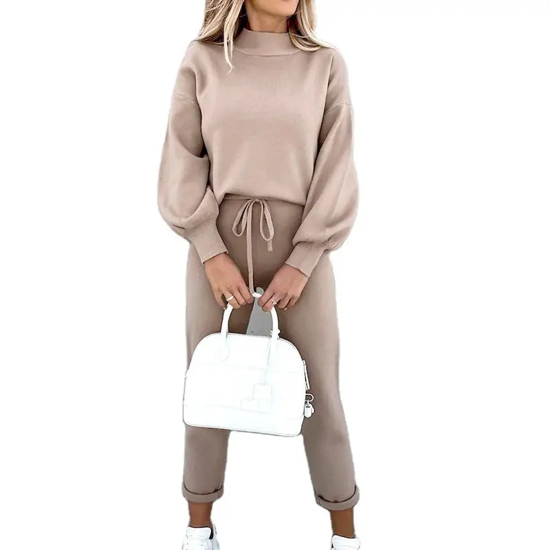 2022 Fleece Sweatshirt Suit Grey High Collar Long Sleeve - Image 9
