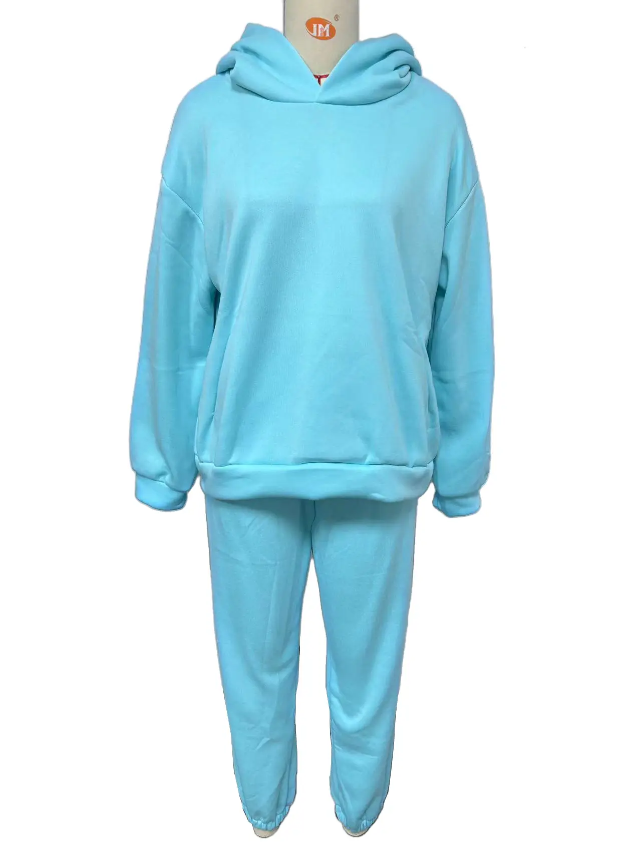 Women Grey Hoodie Track Suit Set Winter Casual Two Piece — feature 2