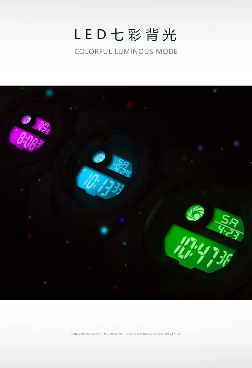 Macaron Color Digital Watch 30m Waterproof — feature 12
