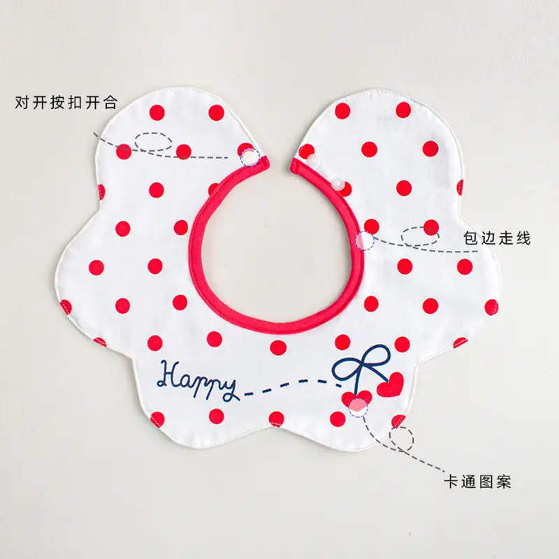 Baby Bib Slip Water Enlarge Gauze TPU Anti-Dirty Cross-Border