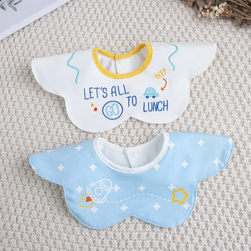 Baby Bib Slip Water Enlarge Gauze TPU Anti-Dirty Cross-Border