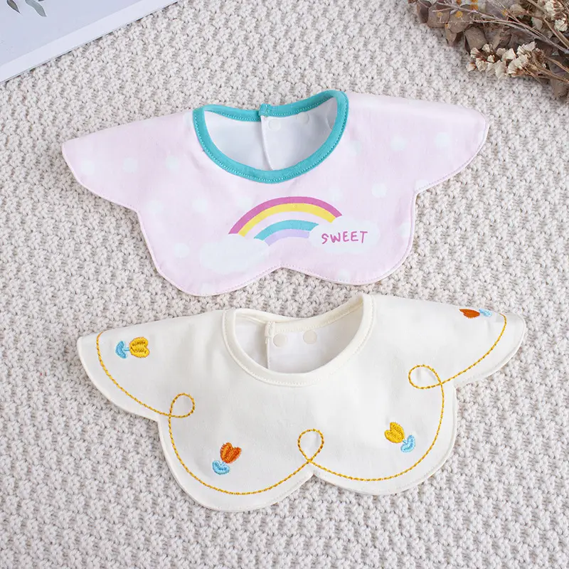 Baby Bib Slip Water Enlarge Gauze TPU Anti-Dirty Cross-Border