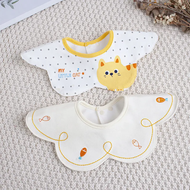 Baby Bib Slip Water Enlarge Gauze TPU Anti-Dirty Cross-Border