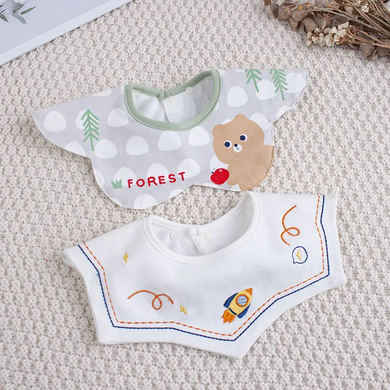 Baby Bib Slip Water Enlarge Gauze TPU Anti-Dirty Cross-Border