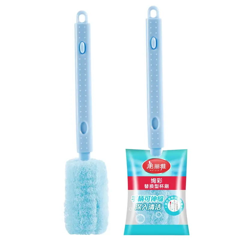 Colorful Reusable Cup Brush Sponges Long Handle - Image 5