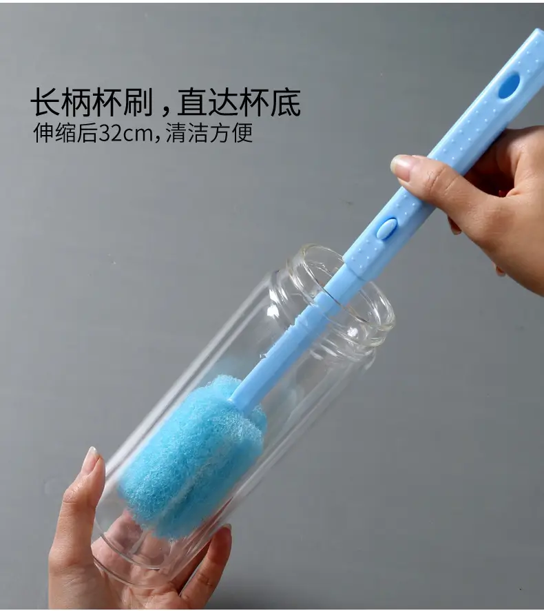 Colorful Reusable Cup Brush Sponges Long Handle — feature 5