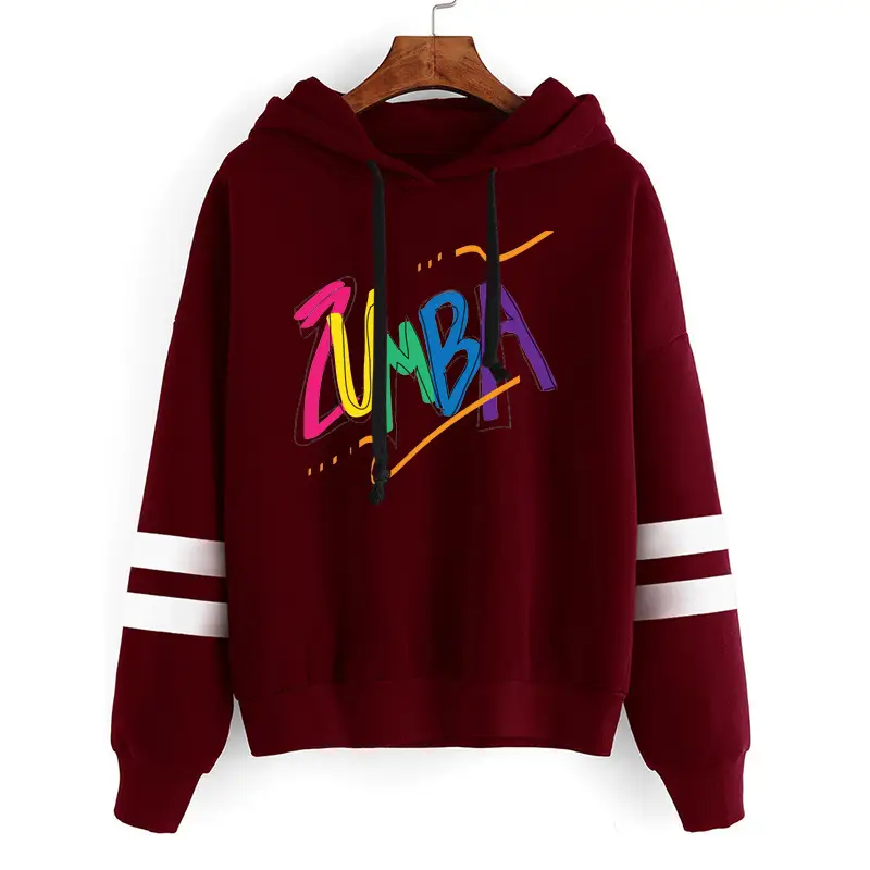 ZUMBA Printed Hoodie for Men Women Gray - Image 7