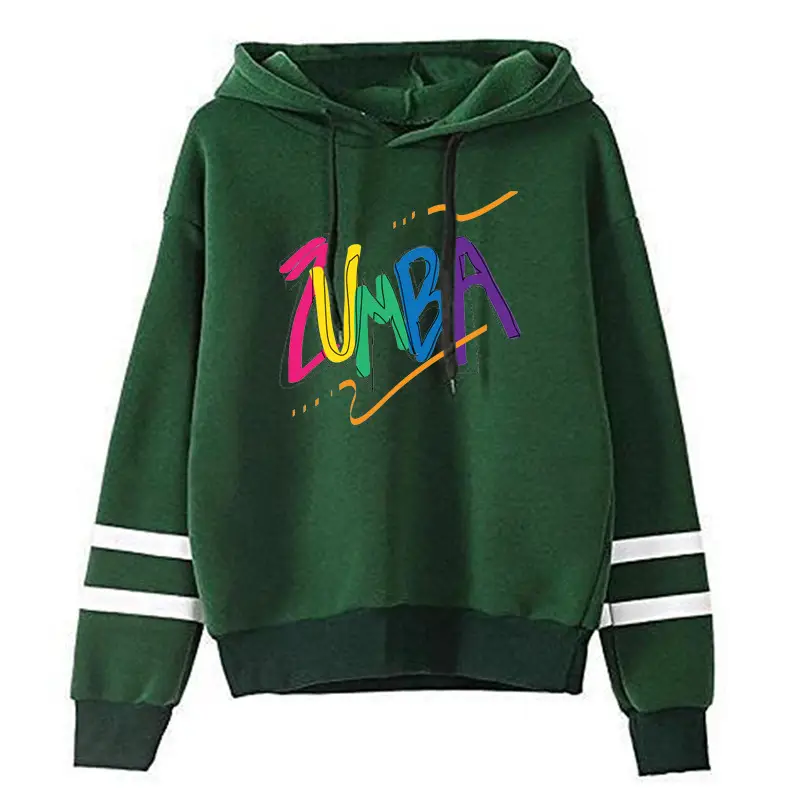 ZUMBA Printed Hoodie for Men Women Gray - Image 3