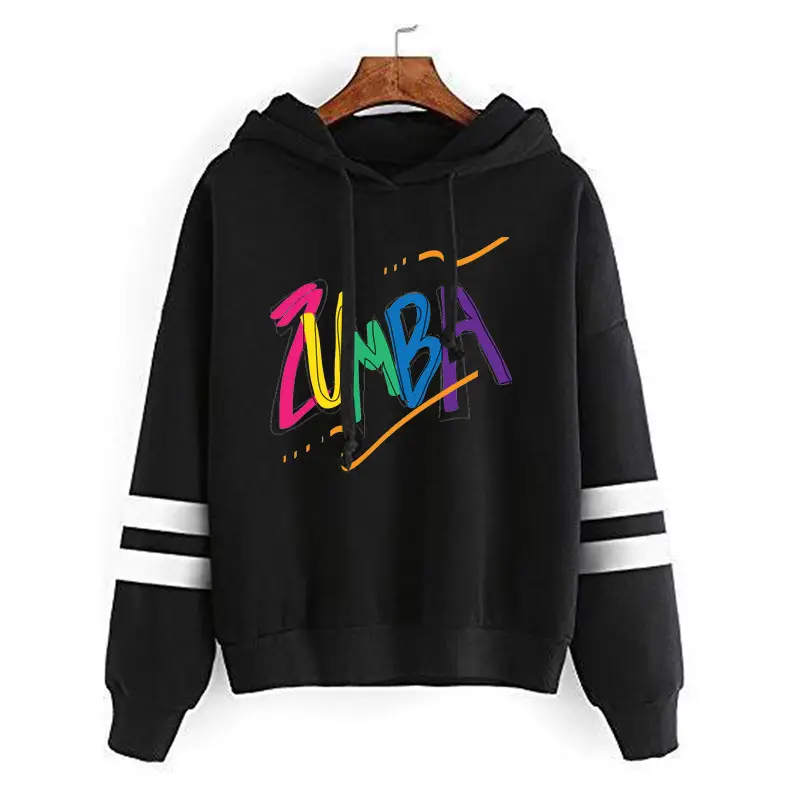 ZUMBA Printed Hoodie for Men Women Gray - Image 4