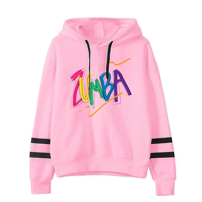 ZUMBA Printed Hoodie for Men Women Gray - Image 5