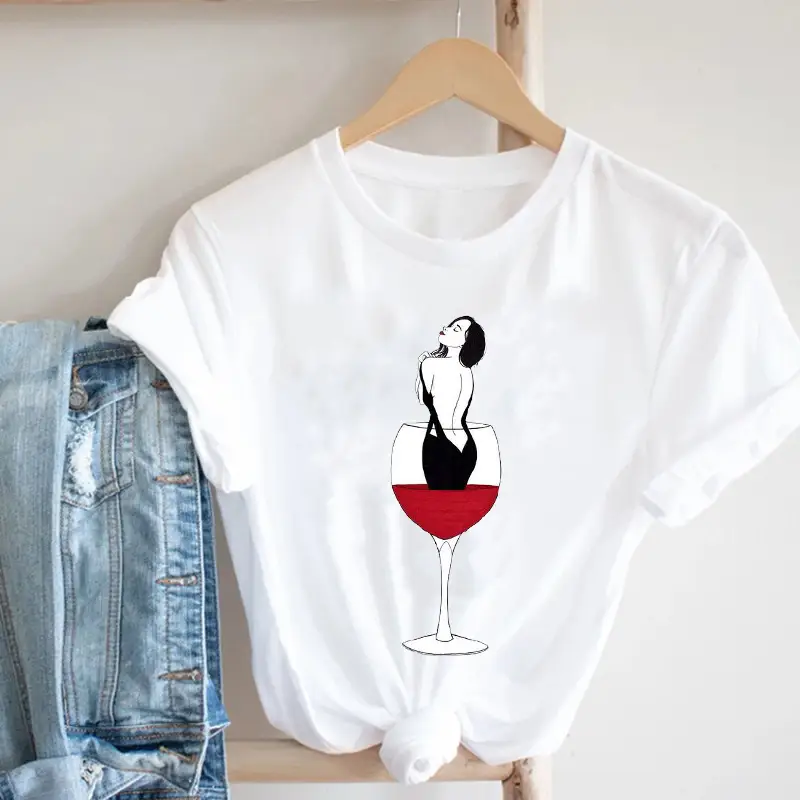 Women Butterfly Print T-Shirt White Casual 90s - Image 25