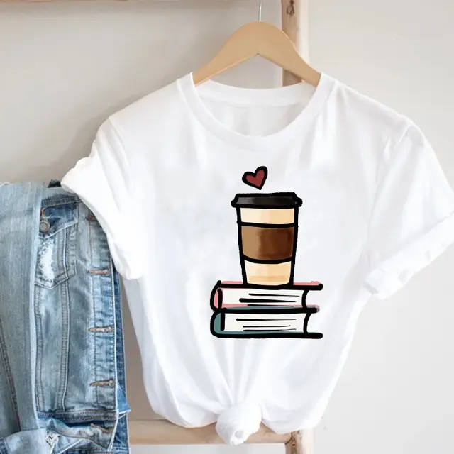 Women Butterfly Print T-Shirt White Casual 90s - Image 15