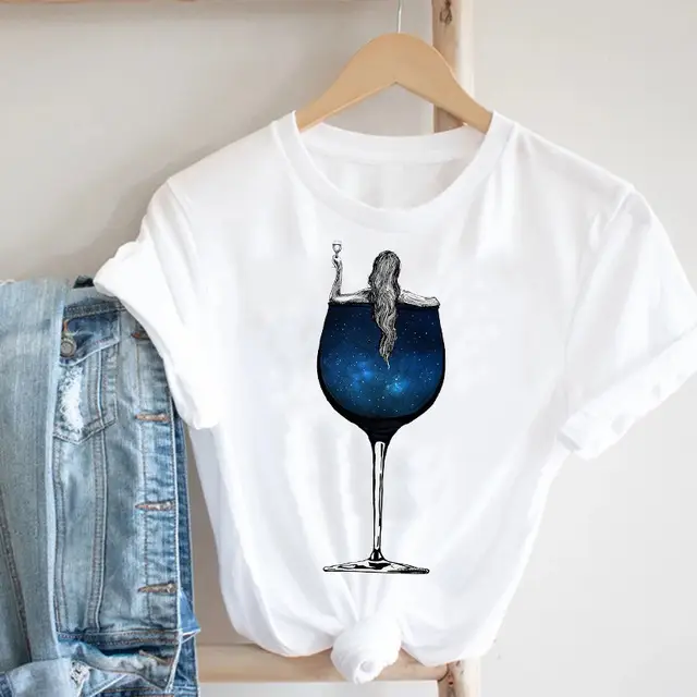Women Butterfly Print T-Shirt White Casual 90s - Image 20