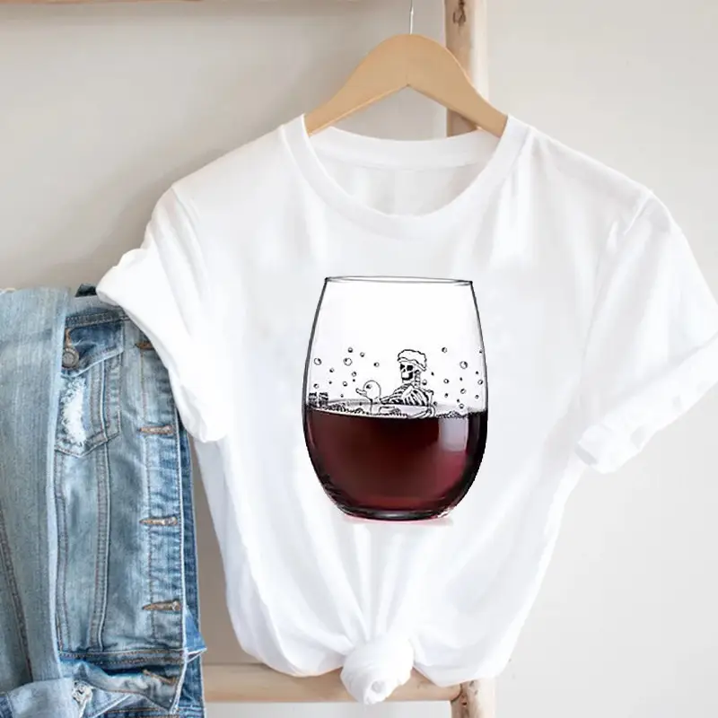 Women Butterfly Print T-Shirt White Casual 90s - Image 22