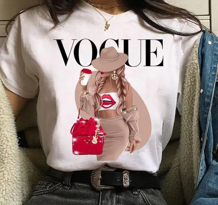 Women White Paris Print T-Shirt Short Sleeve Loose Fit