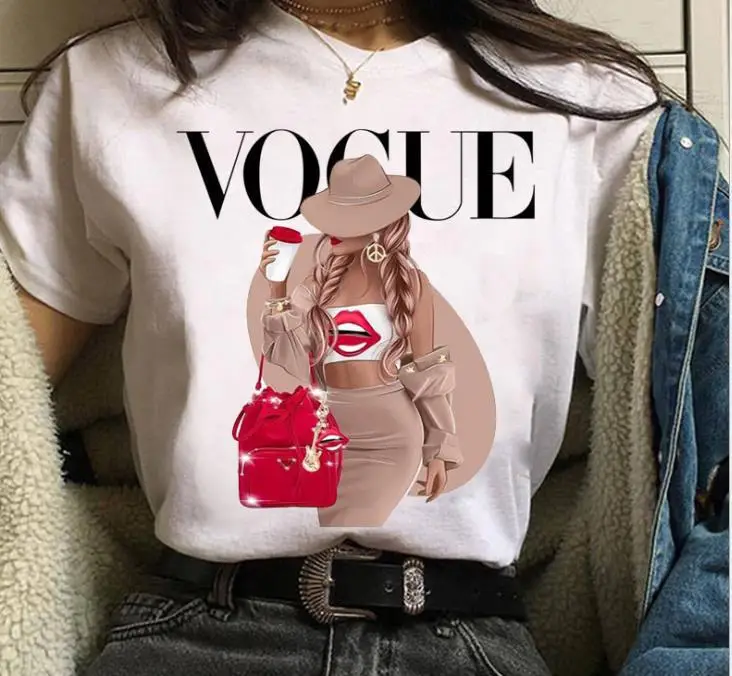 Women White Paris Print T-Shirt Short Sleeve Loose Fit