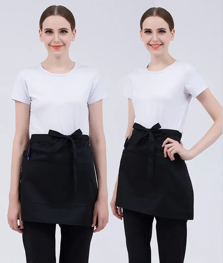 Black Striped Waist Apron for Men Women 60cm Wide — feature 17