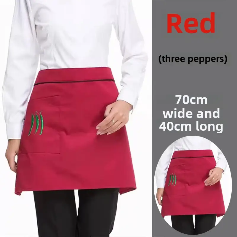 Black Striped Waist Apron for Men Women 60cm Wide - Image 29
