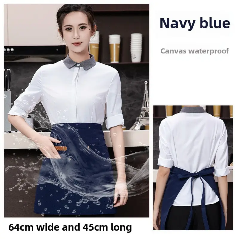 Black Striped Waist Apron for Men Women 60cm Wide - Image 31